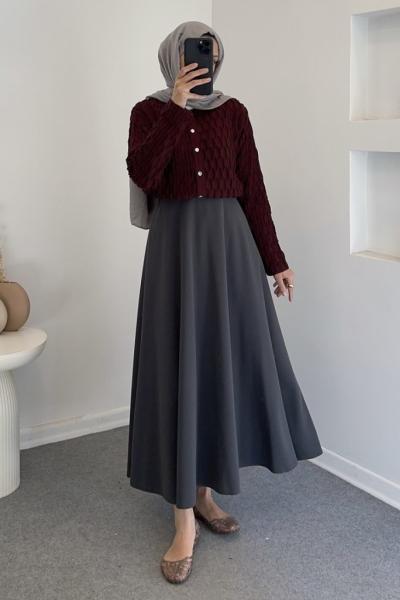 Poliviskon Kloş Etek Antrasit