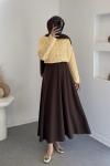 Poliviskon Kloş Etek Kahverengi