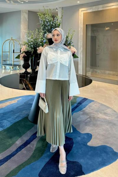 Piliseli Etek Küf Yeşili