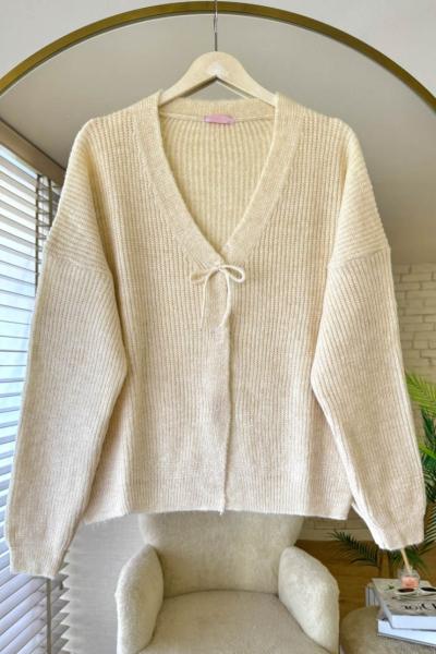 Luna Triko Hırka Krem