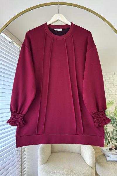 Kolları Gipeli Tunik Bordo