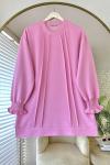 Kolları Gipeli Tunik Pembe
