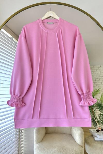 Kolları Gipeli Tunik Pembe