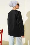 Kürk Cepli Scuba Sweatshirt Siyah