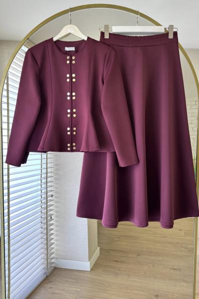 Julia Etekli Takım Bordo