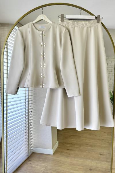 Julia Etekli Takım Bej