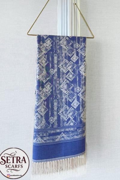 Kaşmir Saçaklı Şal morcivert