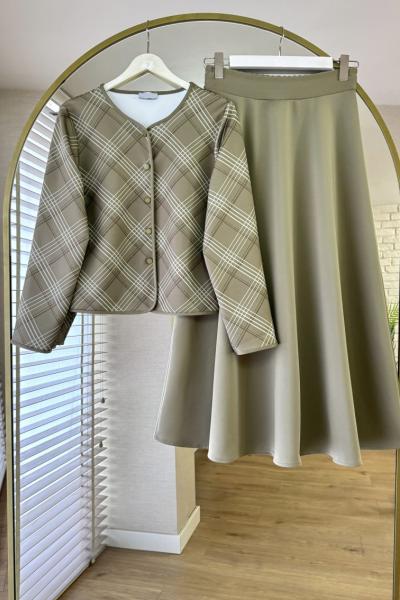 Ekose Ceketli Takım Yeşil