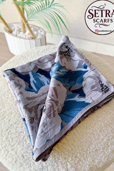 Bambu Kraş Eşarp Mavi