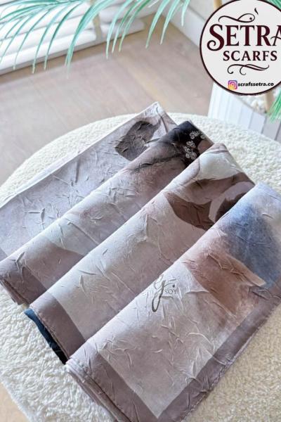 Bambu Kraş Eşarp (A) Kahverengi Vizon