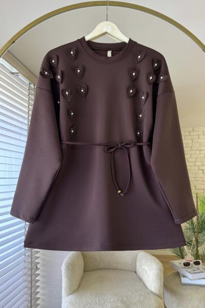 Liva Scuba Tunik Acı Kahve