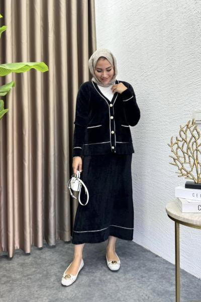 Angora Etekli Takım Siyah