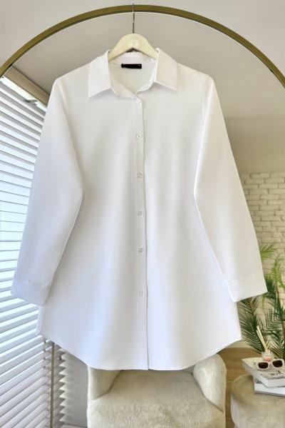 Boyfriend Poplin Gömlek Beyaz