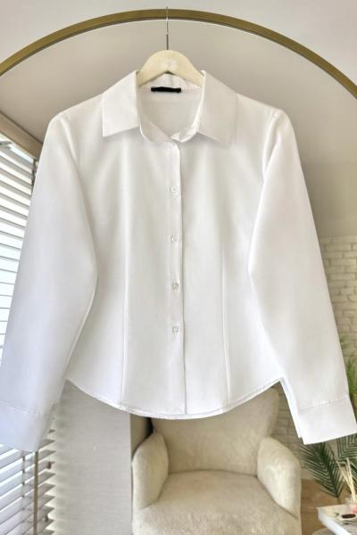 Basic Kısa Gömlek Beyaz