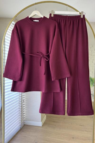 Pantolonlu Selanik Takım Bordo