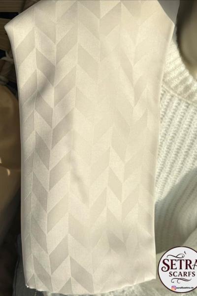 İpeksi Jakarlı Şal (Balık Sırtı Desenli) açık taş