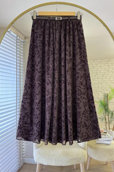 Floklu Tül Etek Acı Kahve