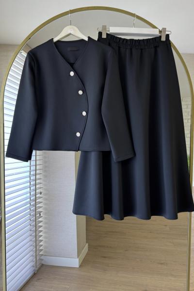 Lora Etekli Takım Siyah