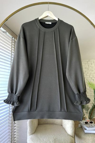 Kolları Gipeli Tunik Haki