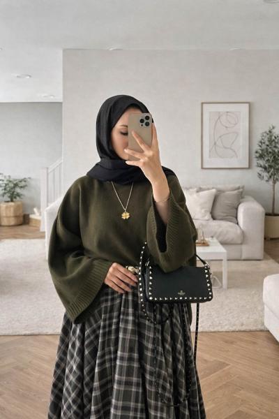 Yarasa Kol Kısa Kazak Haki