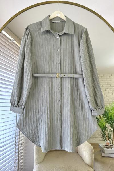 Armürlü Kemerli Tunik Çağla Yeşili