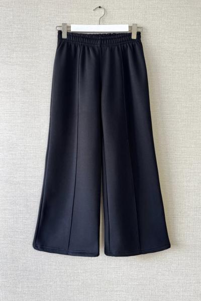 Çımalı Üç İplik Eşofman Altı Siyah