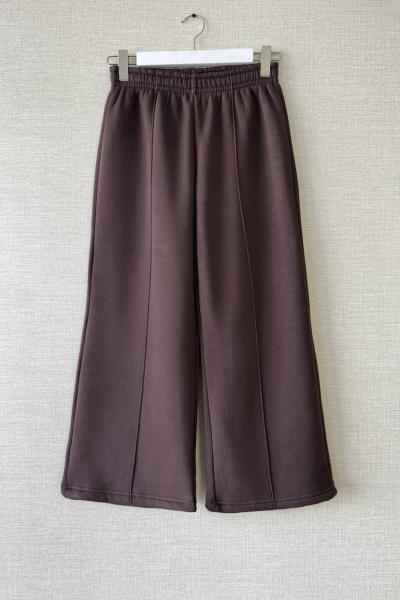 Çımalı Üç İplik Eşofman Altı Acı Kahve