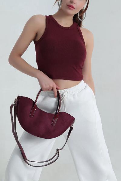 İçi Kaplı Halter Yaka Atlet Bordo