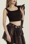 Kare Yaka Crop Atlet Acı Kahve