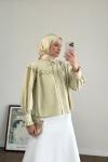 Fırfırlı Kısa Gömlek Açık Yeşil
