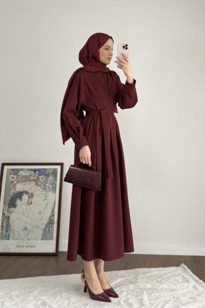 Pensli Double Elbise Bordo