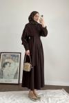 Pensli Double Elbise Acı Kahve