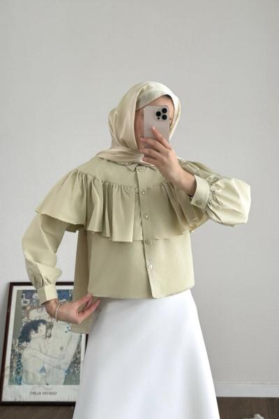 Cape Kısa Gömlek Açık Yeşil