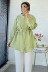 Pul İşlemeli Armürlü Gömlek Yeşil