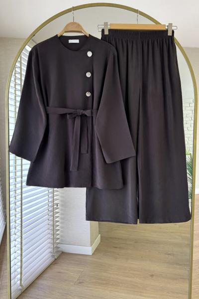 Carol Pantolonlu Takım Kahverengi