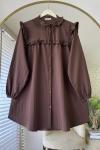 Fırfırlı Tunik Kahverengi