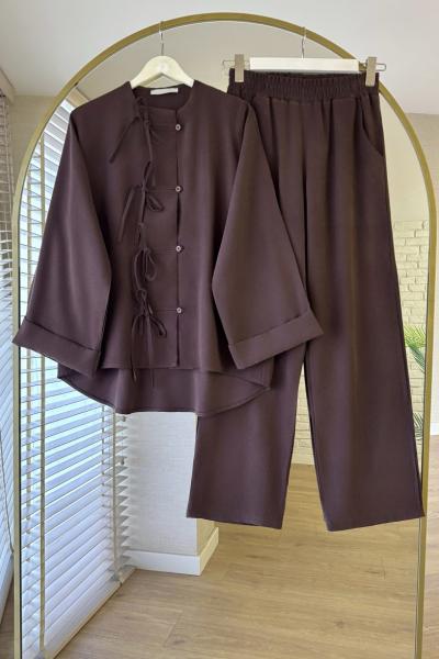 Milano Pantolonlu Takım Acı Kahve