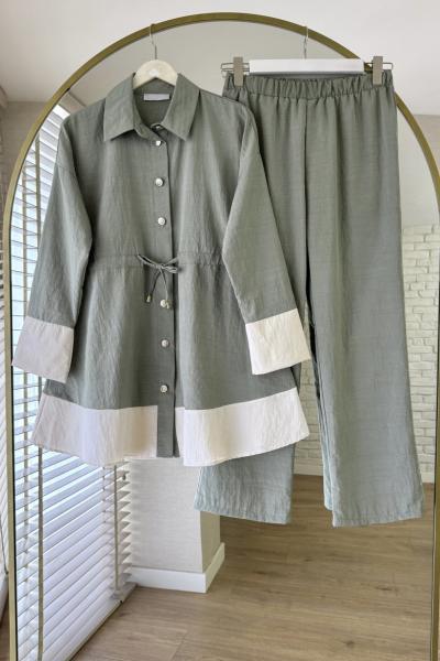 Lotus Garnili Takım Mint Yeşili