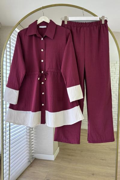 Lotus Garnili Takım Bordo