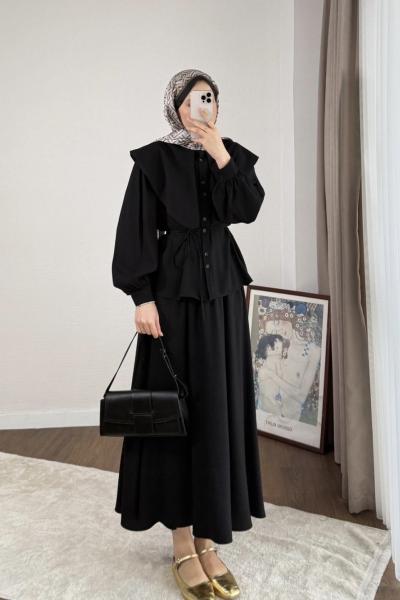 Faye Etekli Takım Siyah