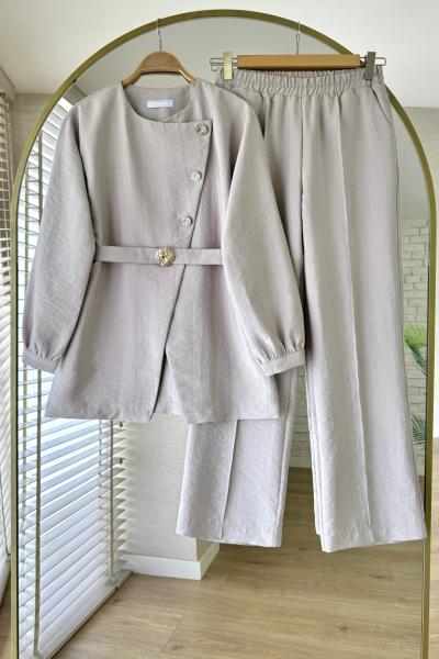 Cupra Pantolonlu Takım Bej