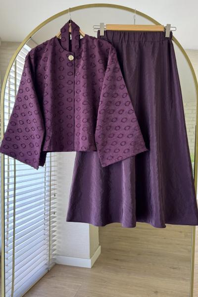 Fringe Etekli Takım Mürdüm