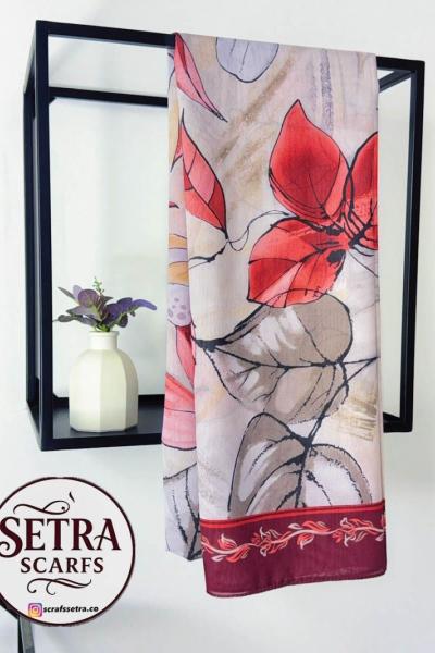 Hanzade Şal (A) Ekru Bordo