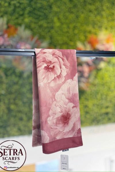 Çiçek Desenli Şal Pembe