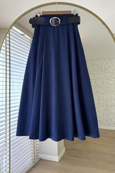 Kemerli Tivil Etek Lacivert