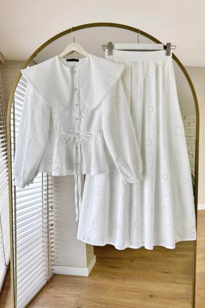 Clover Brode Takım Beyaz