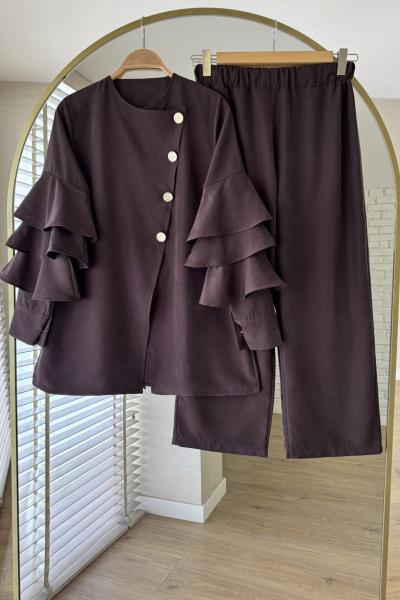 Tulip Pantolonlu Takım Acı Kahve