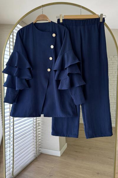 Tulip Pantolonlu Takım Lacivert