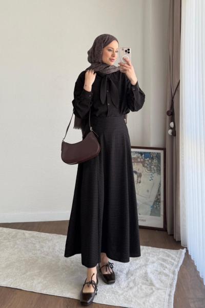 Pötikare Etekli Takım Siyah