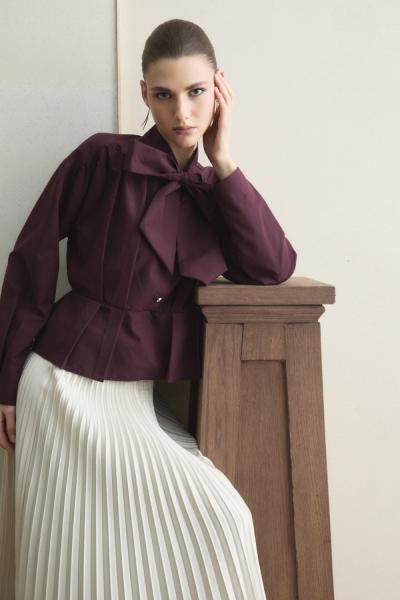 Bella Kısa Gömlek Mürdüm